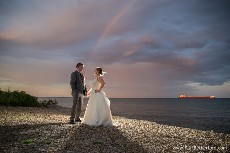 wedding rainbow mackinac island michigan