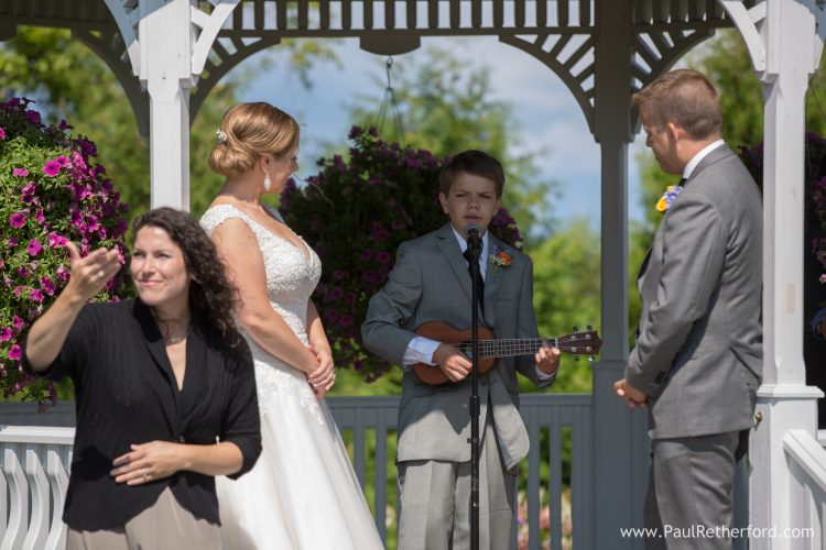 son singing wedding mackinac island mission point photo