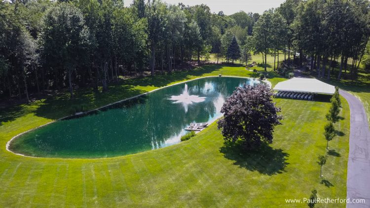 aerial wedding photo michigan
