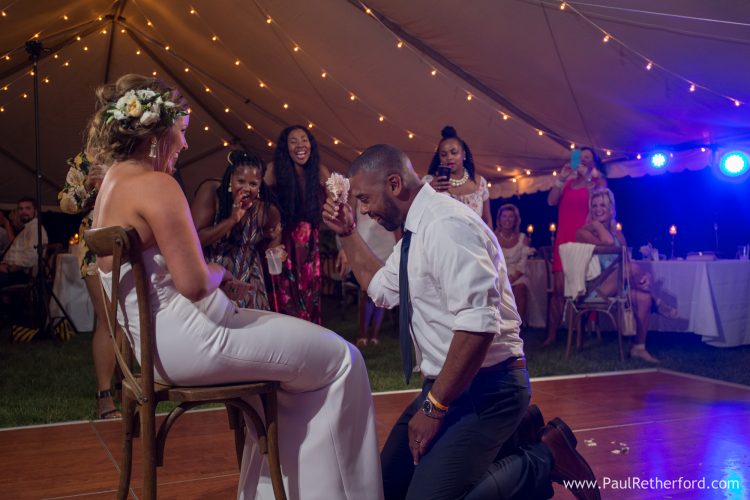 private tent backyard wedding photo