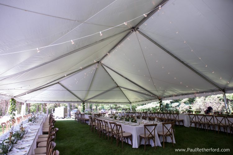 tent wedding day photo