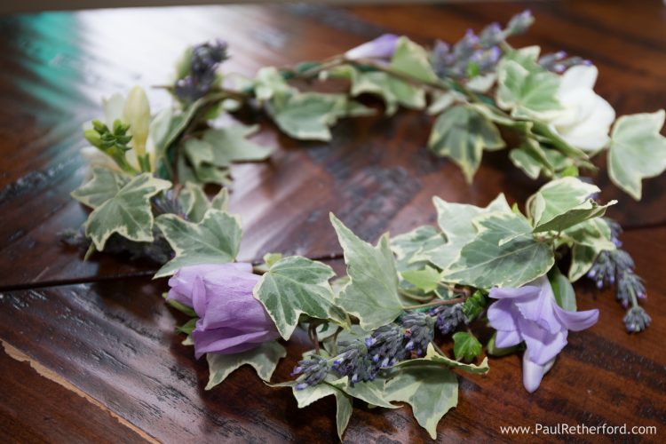 flower crown northern michigan wedding photo