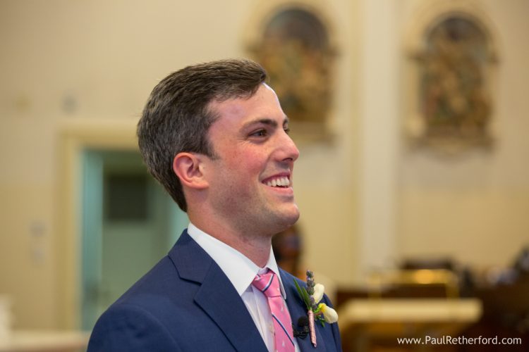 first look groom bride