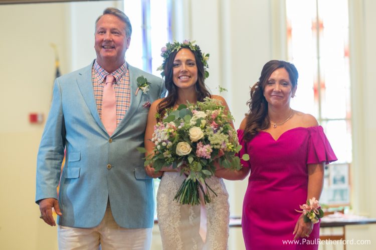 bride walking down aisle harbor springs wedding