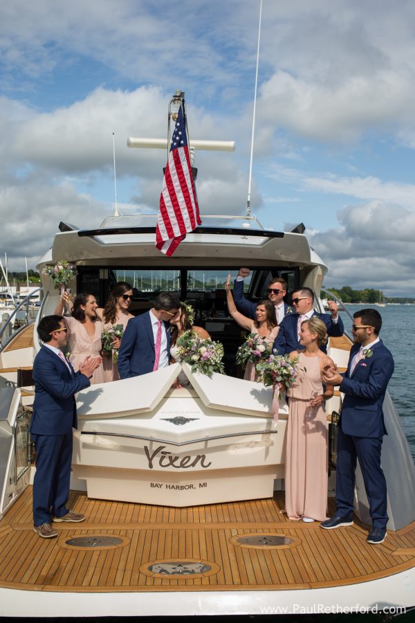 wedding party on yacht northern michigan