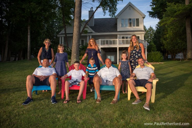 burt lake waterfront rental family photo