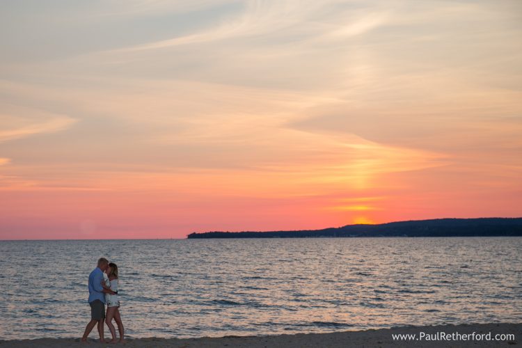 sunset wedding engagement photo