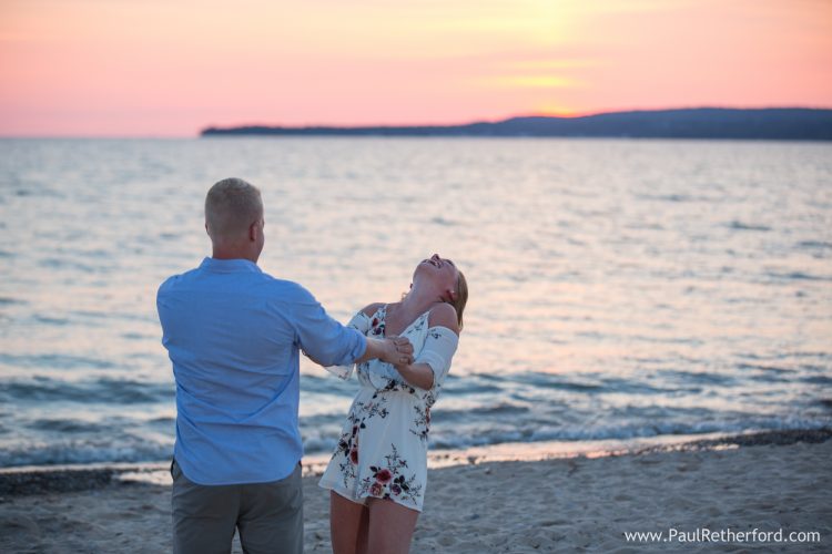 surprise engagement proposal petoskey photo