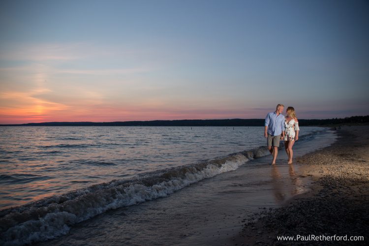 petoskey state park beach engagement photo