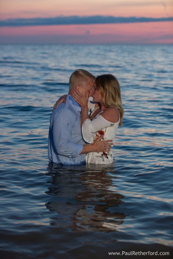 sunset wedding engagement photo