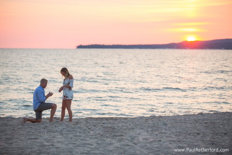 sunset surprise engagement proposal photo