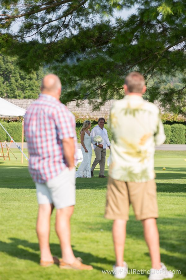 beach house wedding bride father photo