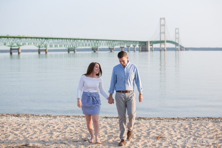 mackinac bridge engagement photo