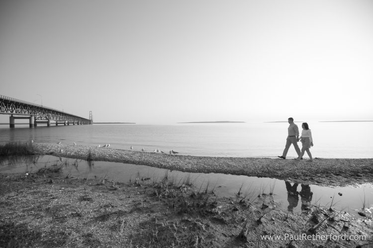 lake huron engagement photo