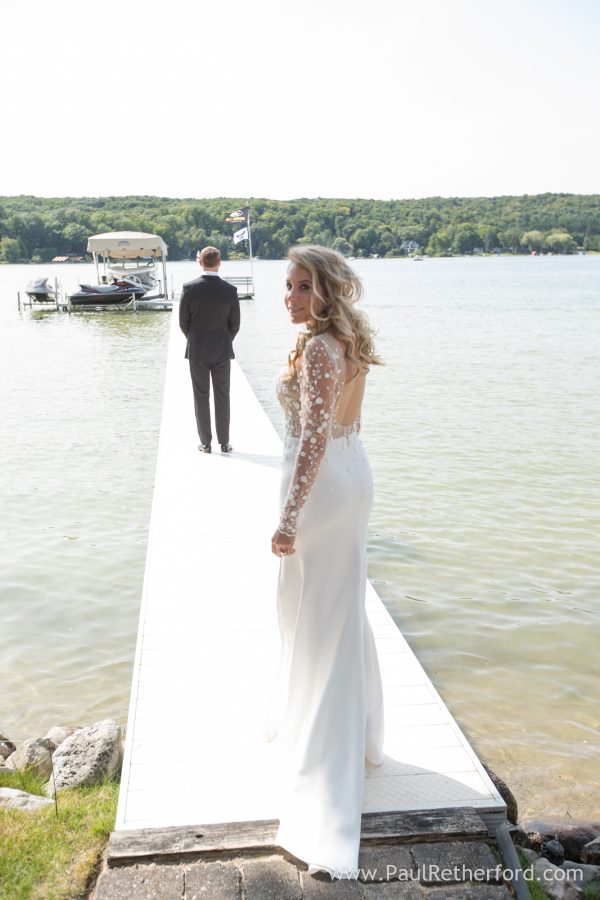 beautiful bride walloon lake wedding photo