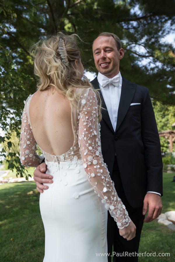 elegant back dress bride photo