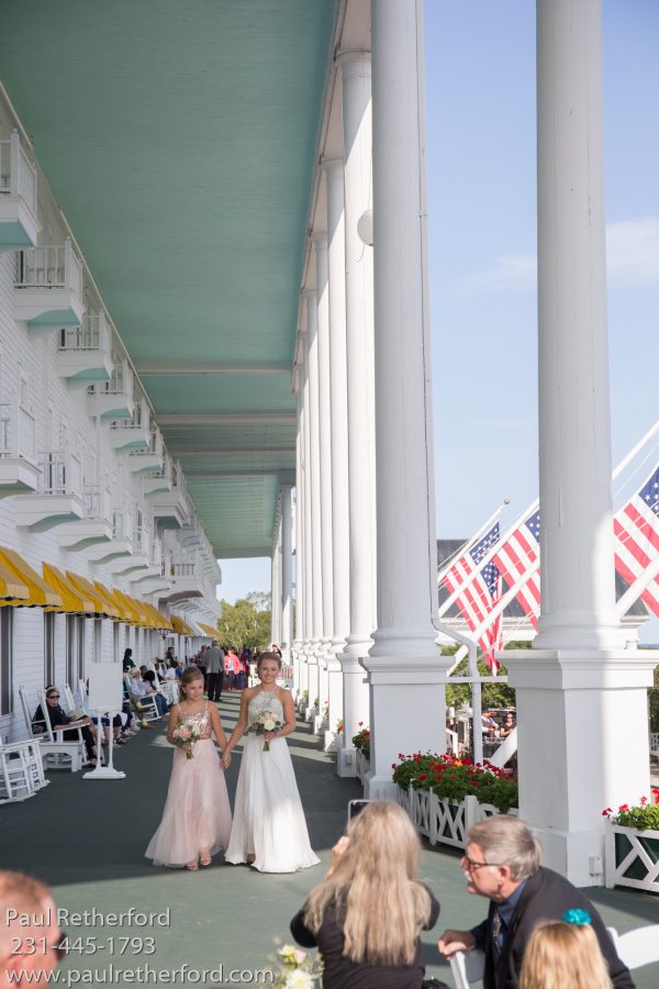 grand hotel porch wedding photo