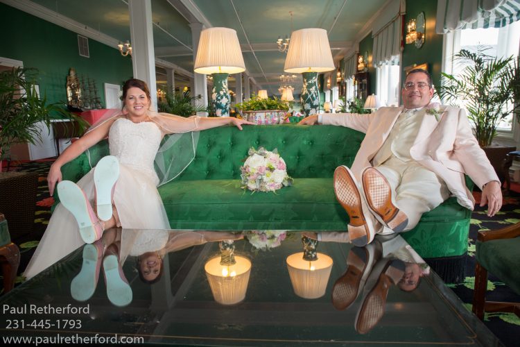 bride groom grand hotel parlor wedding photo