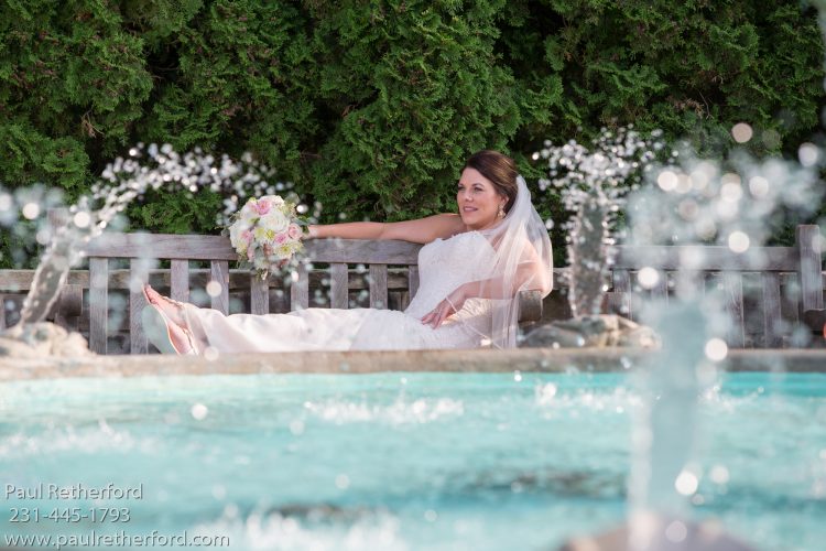 grand hotel lawn wedding fountain photo