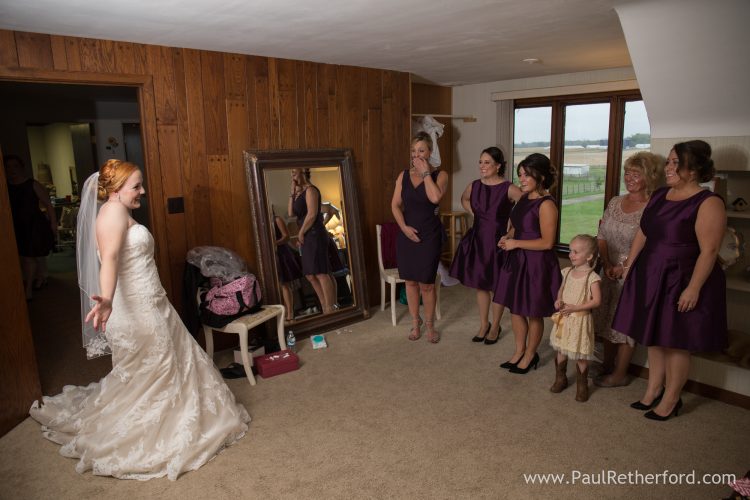 first look bride bridesmaid photo