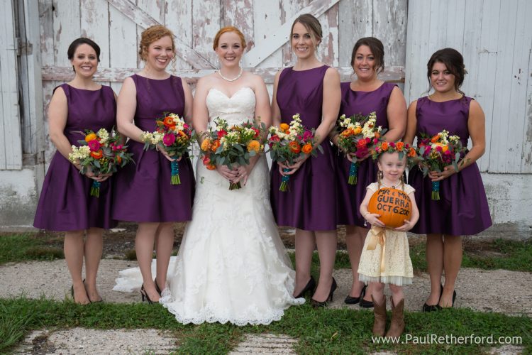 bridesmaids barn wedding photo