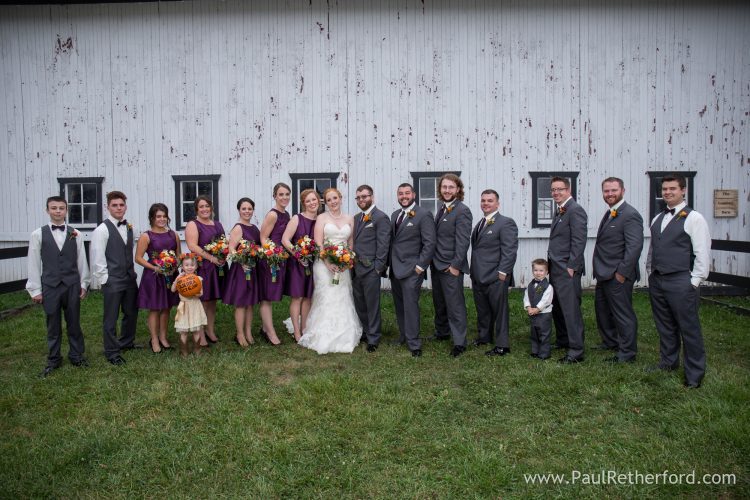 wedding party barn wedding michigan photo