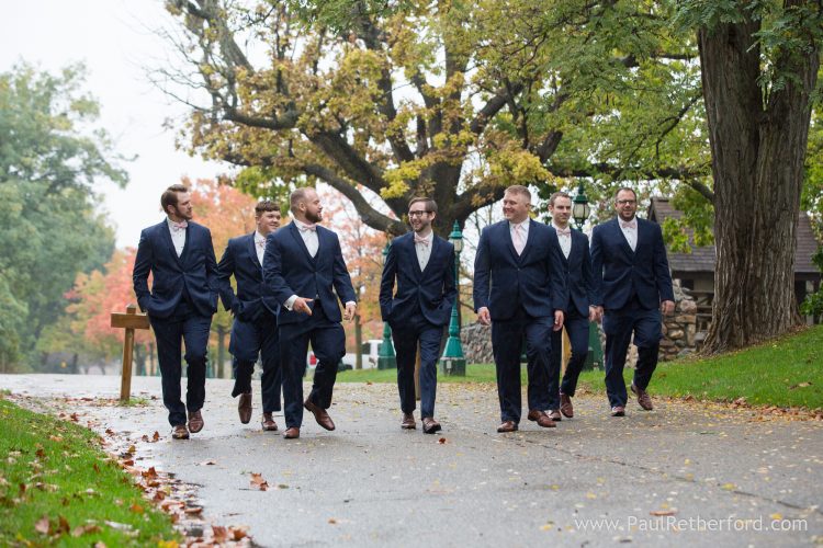 groomsmen fall michigan wedding photo