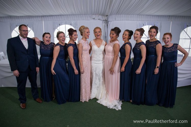 bridesmaid fun wedding photo