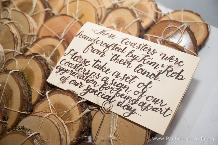 wood coaster wedding favor idea michigan