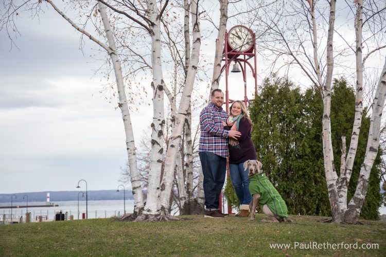 petoskey michigan shoreline engagement photo