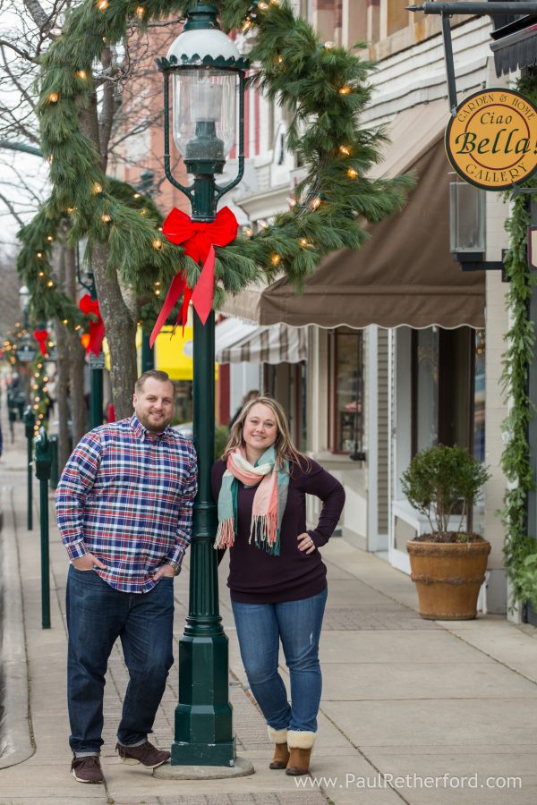 downtown petoskey engagement photo