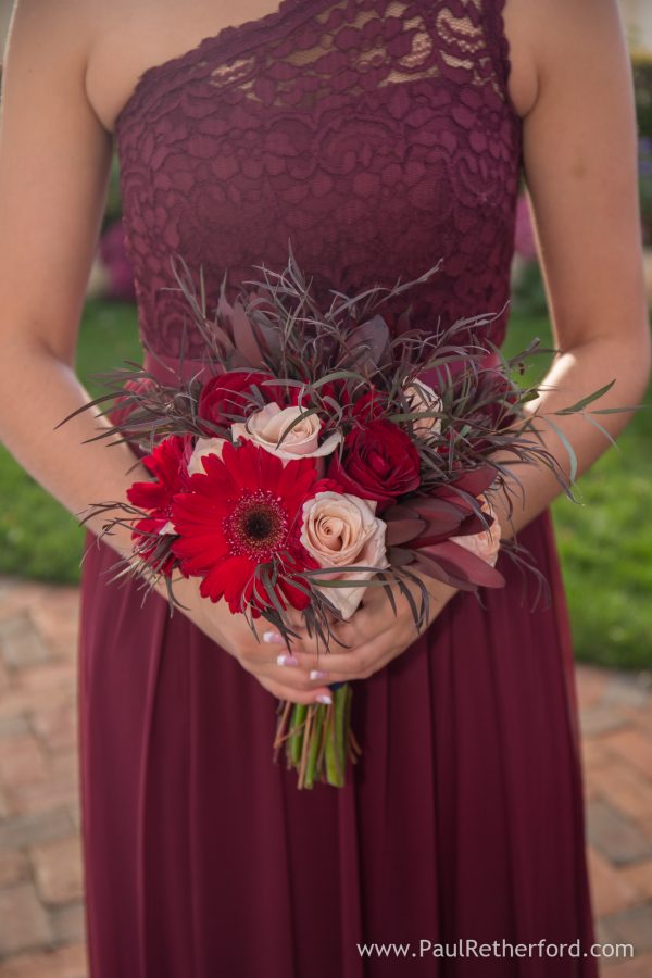 monarch garden and floral wedding flower bouquet