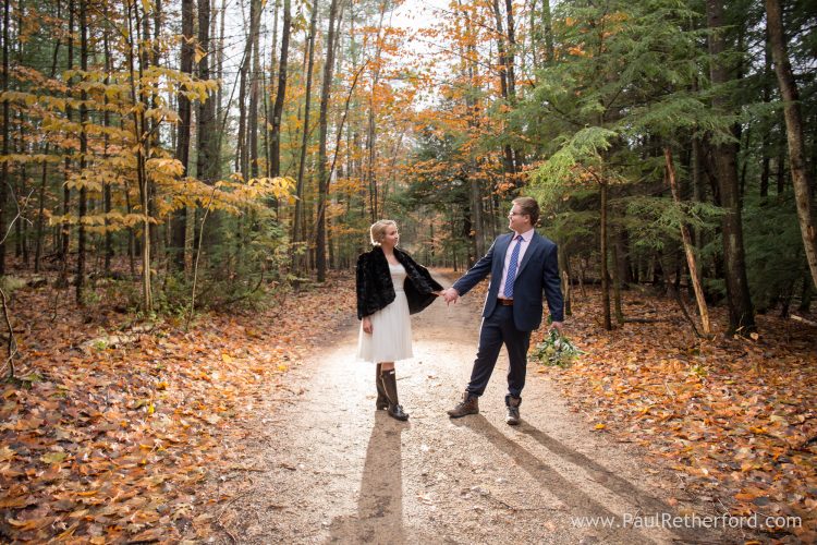 nature photo wedding fall northern michigan