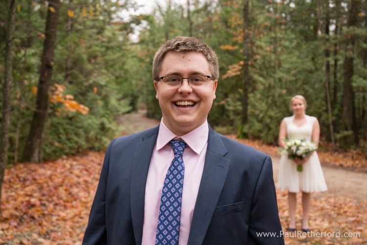 fall first look wedding photo