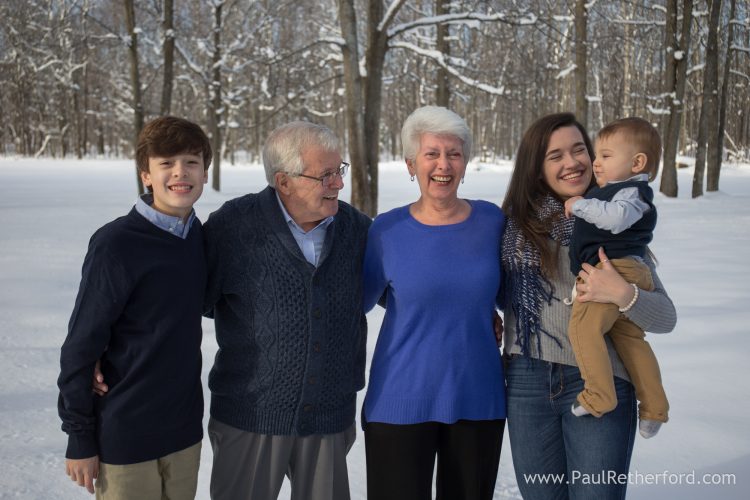 winters northern michigan family photo
