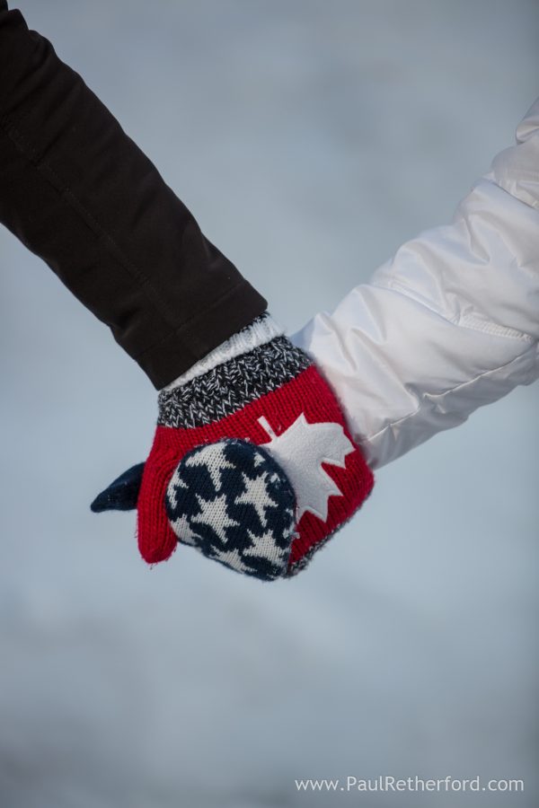 canada usa engagement photo