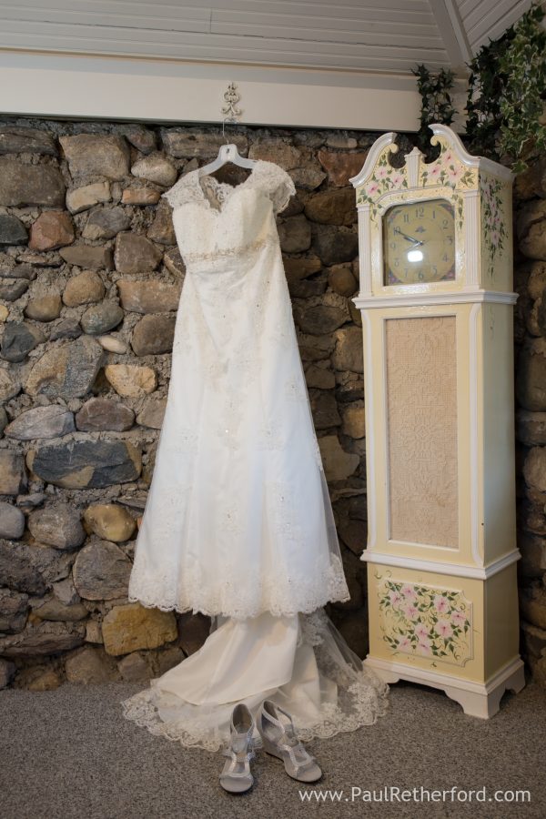 wedding dress hanging photo