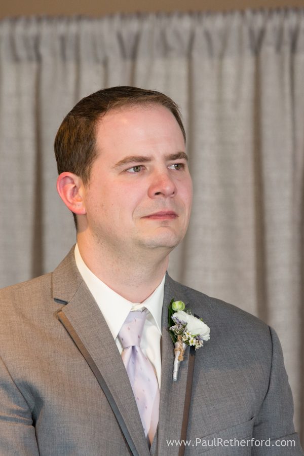 first look groom wedding photo