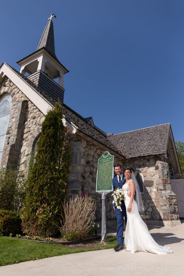 little stone church mackinac island michigan photo