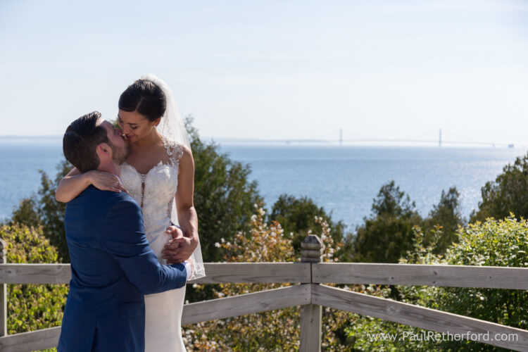 west bluff wedding photo mackinac island michigan