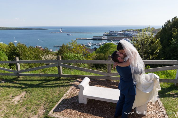 east bluff wedding photo mackinac island