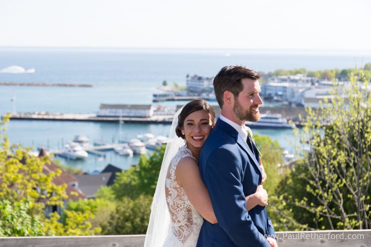 east bluff wedding photo mackinac island