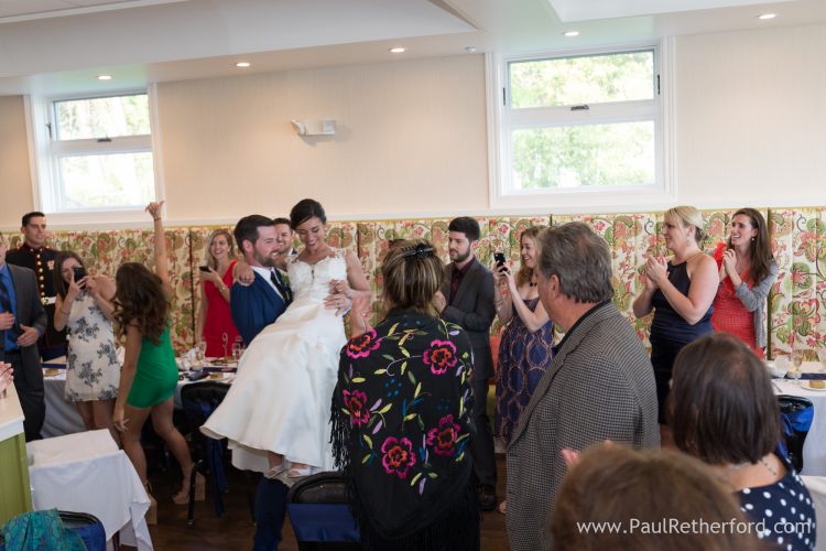 bride groom entrance island house hotel photo