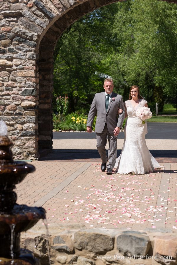 bride wedding aisle castle farms