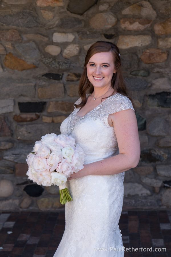 bride bouquet peony white flowers photo