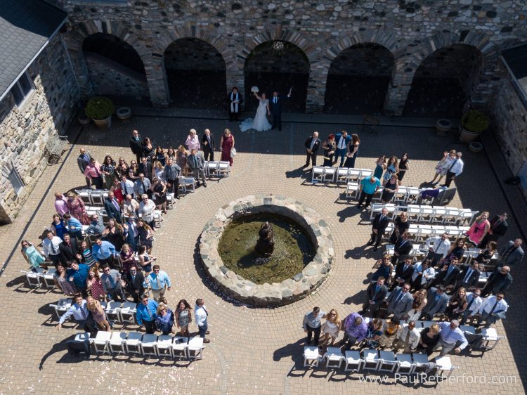 aerial wedding ceremony northern michigan photo