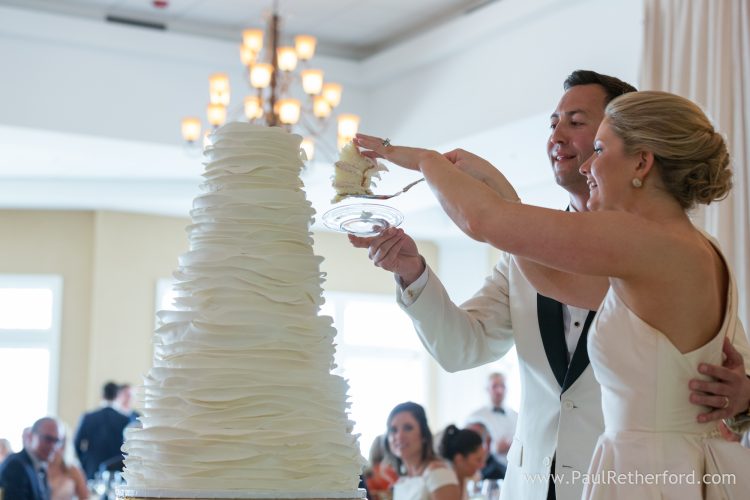 cake cutting bay harbor yacht club wedding photo