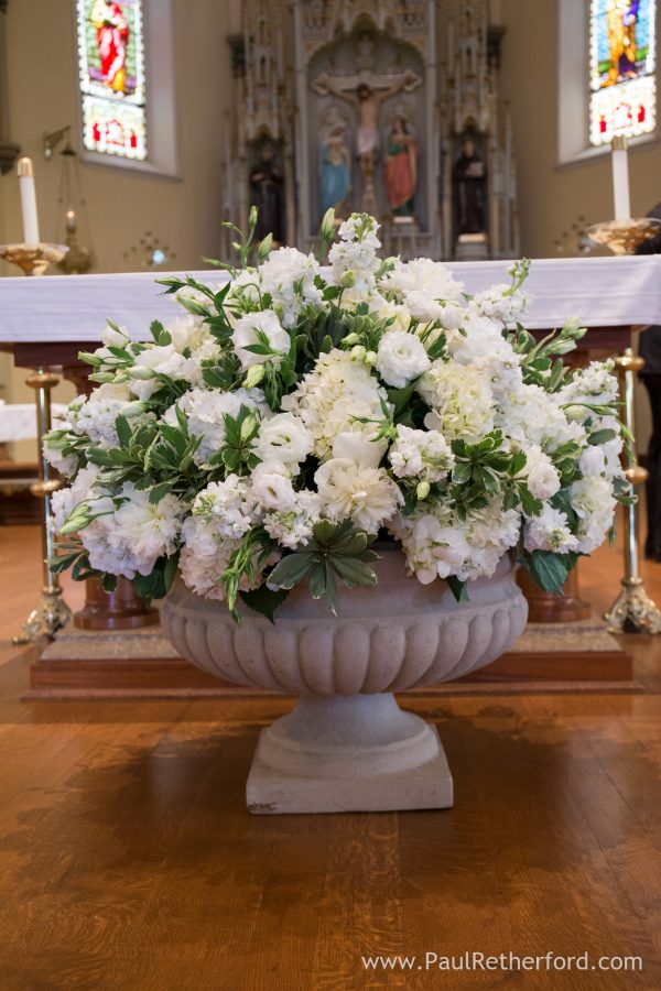 florals catholic church wedding photo