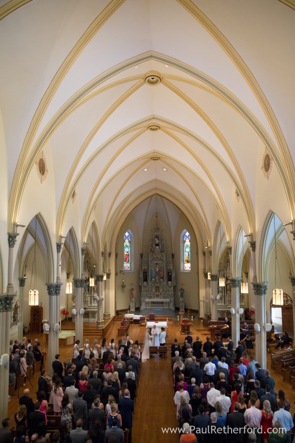 st xavier catholic church wedding photo