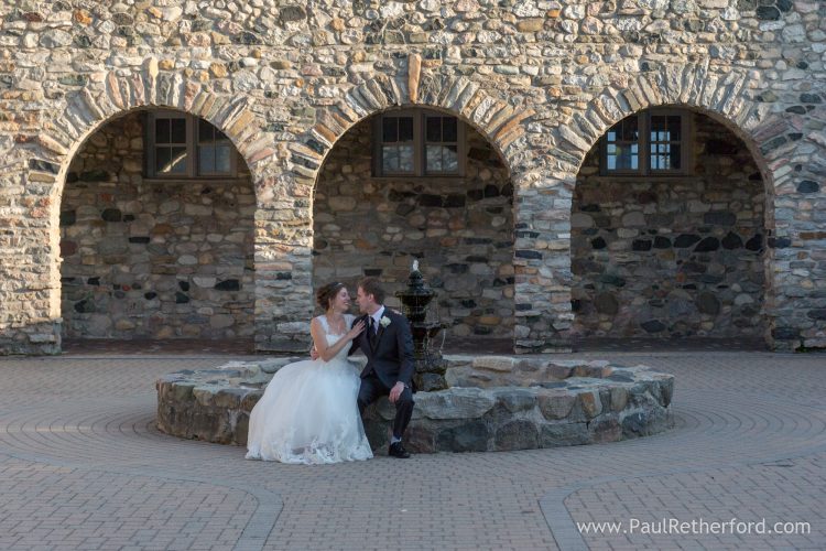 bride groom queens courtyard wedding photo